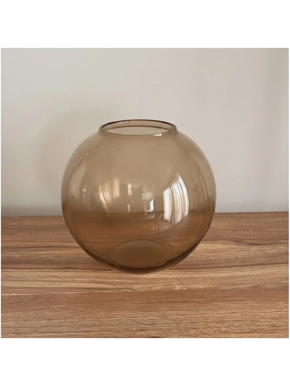 Set of 2 Room Essentials Brown Glass Vase Round Modern Decor Target *NEW*